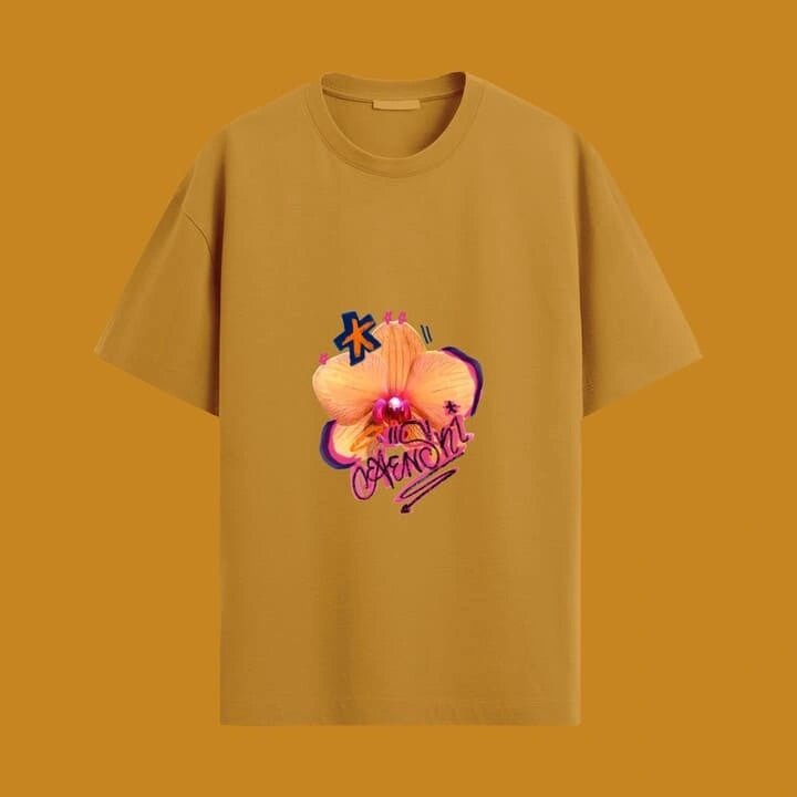 Cute Orchid Graffiti Oversized T-Shirt - Urban Thesis