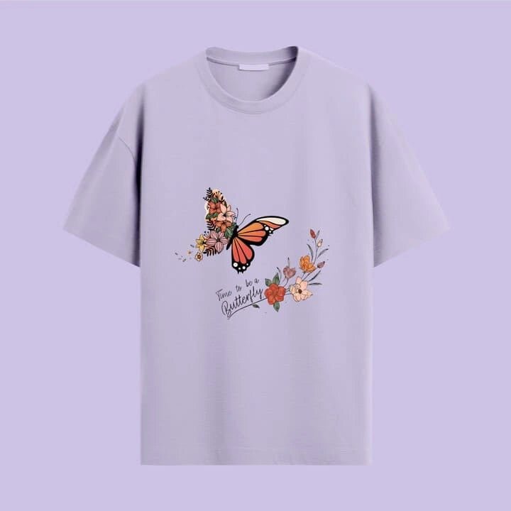 Cute Butterfly Blossom Oversized T-Shirt - Urban Thesis