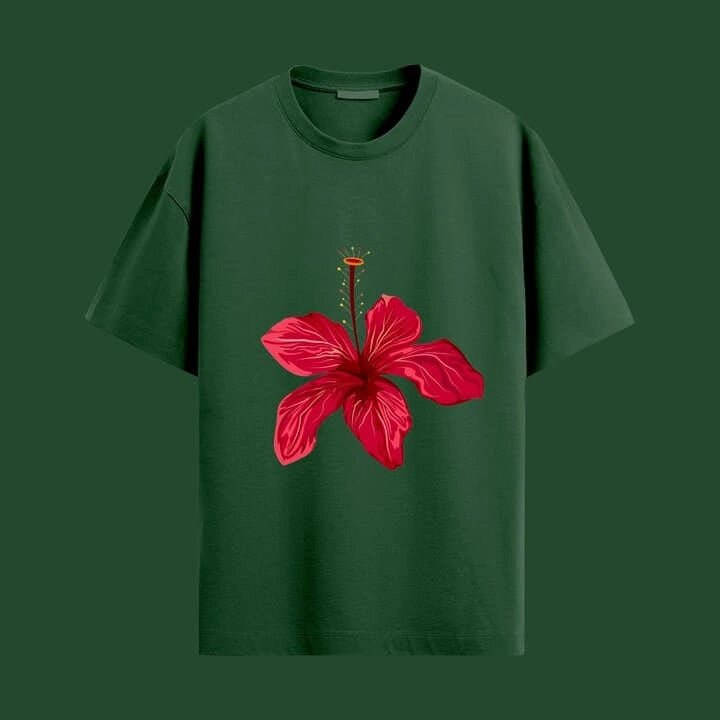 Cute Hibiscus Bloom Oversized T-Shirt - Urban Thesis