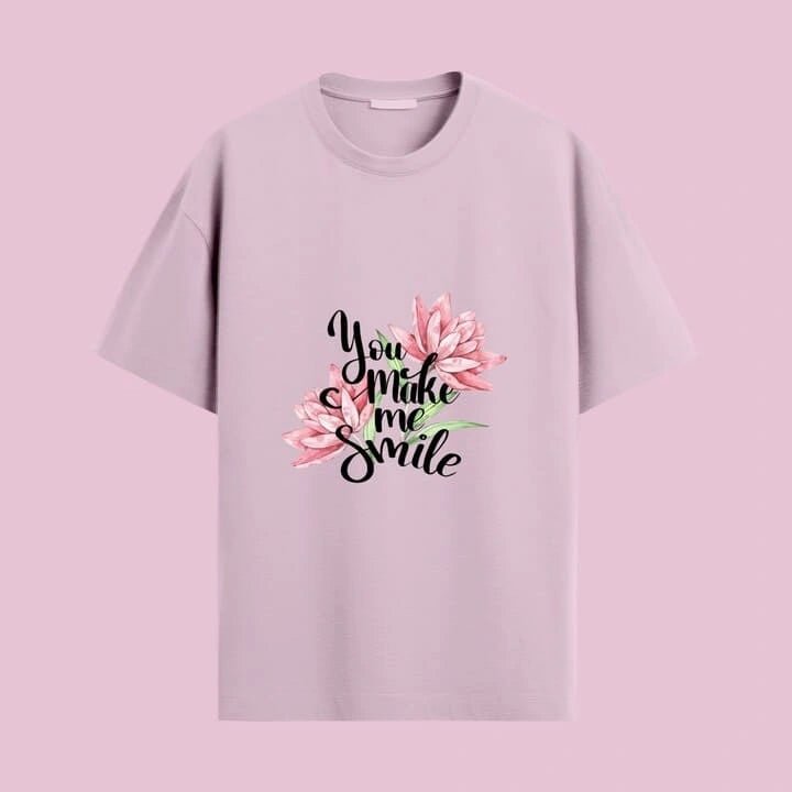 Cute Smile Blossom Oversized T-Shirt - Urban Thesis